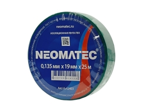 Изолента ПВХ (25м х 19мм х 0,135мм) зелёная  NEOMATEC 11.42403