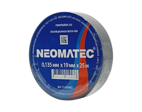 Изолента ПВХ (25м х 19мм х 0,135мм) серая NEOMATEC 11.42403