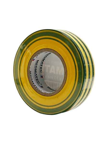 Изолента ПВХ (25м х 19мм х 0,135мм) жёлто-зелёная NEOMATEC 11.42403