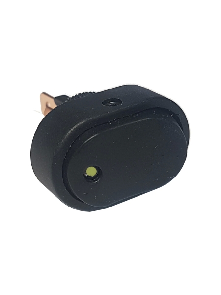 Овальная клавиша Nord-Yada 12V 20А с желтой LED подсветкой (3контакта) ON-OFF (2шт в упаковке) 905930