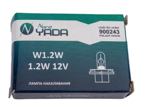 Лампа Nord-Yada W1, 2W 12V пласт цоколь BX8.4d, панель приборов 900243