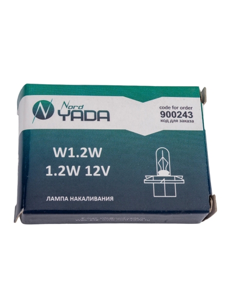 Лампа Nord-Yada W1, 2W 12V пласт цоколь BX8.4d, панель приборов 900243