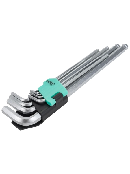 Набор удлиненных шестигранных ключей Nord-Yada с шаром 9 предметов 1.5, 2, 2.5, 3, 4, 5, 6, 8, 10 мм ТМ Nord YADA 907657