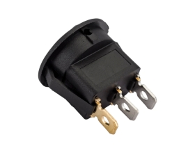 Круглая клавиша Nord-Yada 12V 20А черная с синей LED подсветкой (3контакта) ON-OFF (2шт в упаковке) 905477