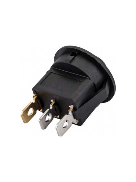 Круглая клавиша Nord-Yada 12V 20А черная с синей LED подсветкой (3контакта) ON-OFF (2шт в упаковке) 905477