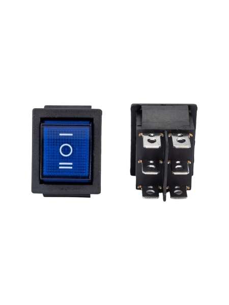 Клавиша Nord-Yada 250V 16А с нейтралью синяя с подсветкой (6контактов) ON-OFF (2шт в упаковке)-ON 905452