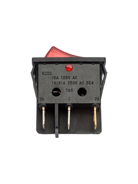 Двойная клавиша Nord-Yada 250V 16А красная с подсветкой (6контактов) ON- OFF 905448