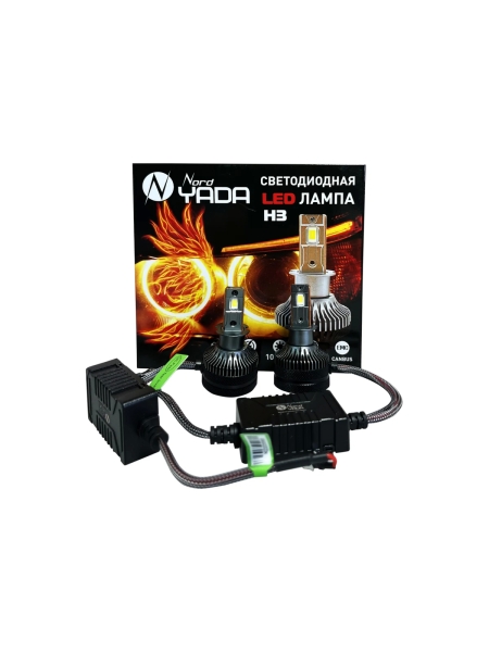 Светодиодная лампа головного света Nord-Yada н3 12-48v 60 w 6000 k 10000 Лм, canbus 2 шт в комплекте 909388