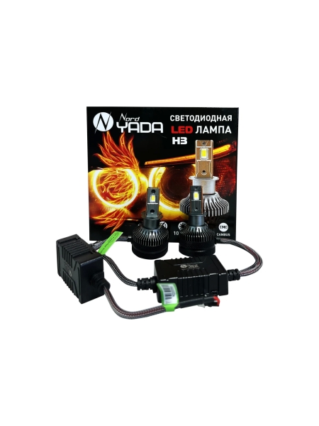 Светодиодная лампа головного света Nord-Yada н3 12-48v 60 w 6000 k 10000 Лм, canbus 2 шт в комплекте 909388