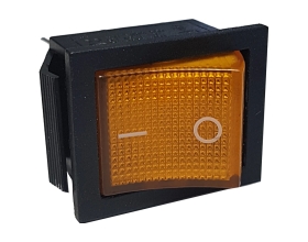 Клавиша Nord-Yada 250V 16А желтая с подсветкой (6контактов) ON-OFF (2шт в упаковке) 905454