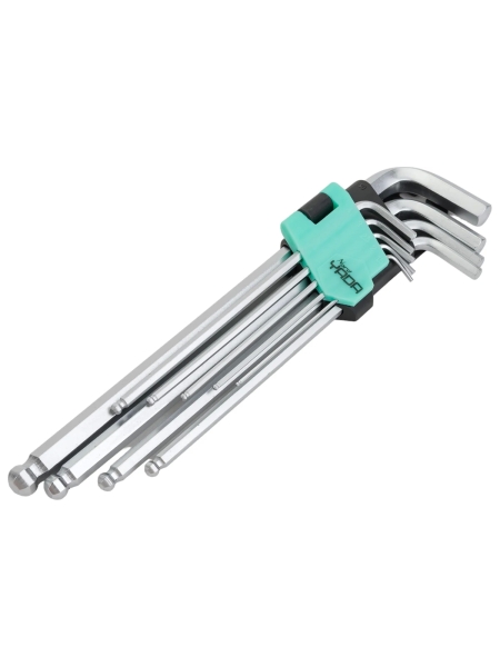 Набор удлиненных шестигранных ключей Nord-Yada с шаром 9 предметов 1.5, 2, 2.5, 3, 4, 5, 6, 8, 10 мм ТМ Nord YADA 907657