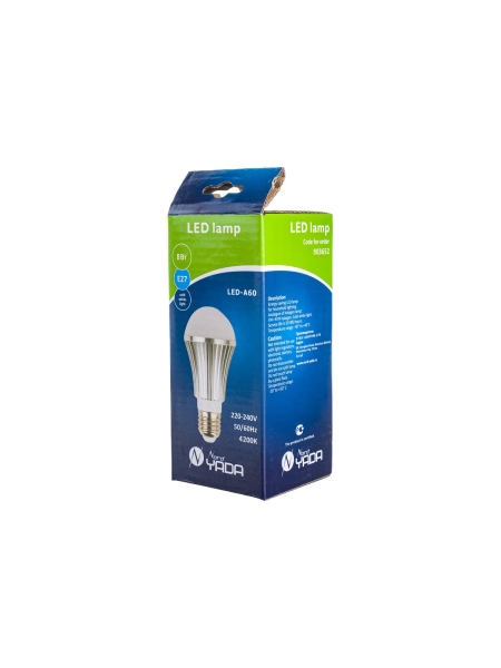 Светодиодная лампа Nord-Yada A60 8W S 220V E27 4200K (груша) алюминиевый корпус премиум 903652