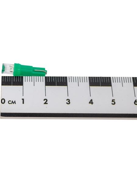 Светодиод Nord-Yada T5-01 (1LED) 12V W1,2W Base:W2,0x4,6d 0.13W 1.8lm конус зеленый (2 шт в 1 упаковке) 900279