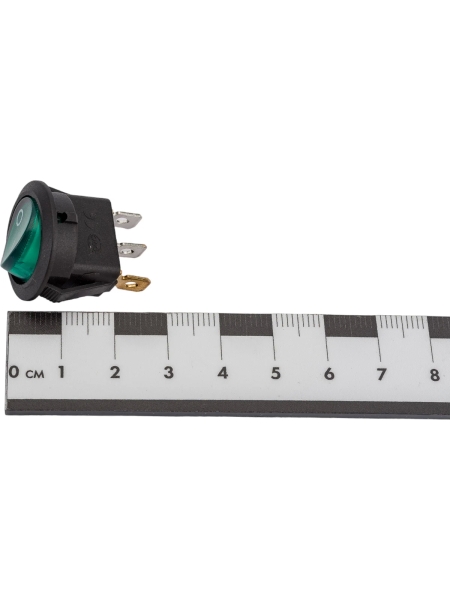 Круглая клавиша Nord-Yada 250V 6А зеленая с подсветкой (3контакта) ON-OFF (2шт в упаковке) 905486