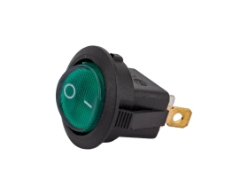 Круглая клавиша Nord-Yada 250V 6А зеленая с подсветкой (3контакта) ON-OFF (2шт в упаковке) 905486