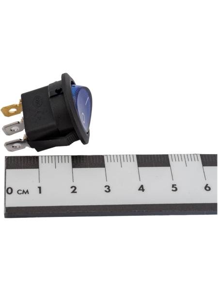 Круглая клавиша Nord-Yada 250V 6А синяя с подсветкой (3контакта) ON-OFF (2шт в упаковке) 905488