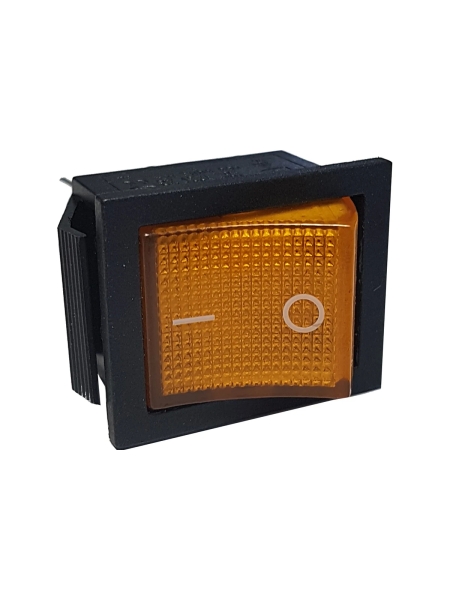 Клавиша Nord-Yada 250V 16А желтая с подсветкой (6контактов) ON-OFF (2шт в упаковке) 905454