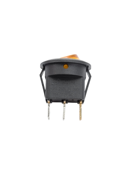 Круглая клавиша Nord-Yada 250V 6А желтая с подсветкой (3контакта) ON-OFF (2шт в упаковке) 905485