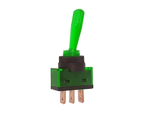 Однополюсный тумблер Nord-Yada 12V 20А с зеленой подсветкой (3контакта) ON-OFF 905519