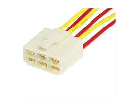 Колодка соединительная Nord-Yada 6 конт. 6,3 мм (мама) с проводами 905062