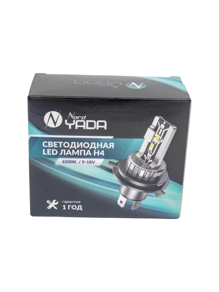 Светодиодная лампа головного света Nord-Yada Н4 9-18V 6500 4500lm E4 TM (2шт в 1уп.) 909119