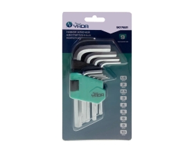 Набор коротких шестигранных ключей Nord-Yada 9 предметов 1.5, 2, 2.5, 3, 4, 5, 6, 8, 10 мм ТМ Nord YADA 907621