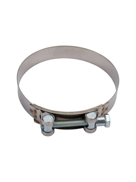 Силовой хомут Nord-Yada Д: 140-148 мм, Ш: 26 мм, Т: 1,0 мм, болт: М10х85, нерж. сталь 907045