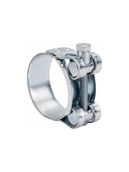 Силовой хомут Nord-Yada Д: 43-46 мм, Ш: 22 мм, Т: 1,2 мм, болт: М6х55, оцинкованная сталь 905991