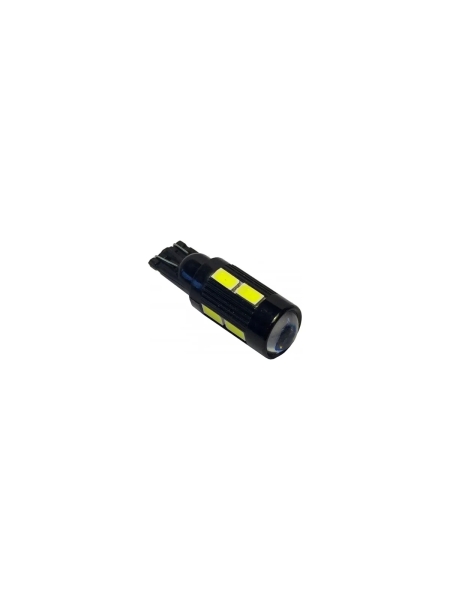 Светодиод Nord-Yada T10 10SMD (size 5630) 12V с увеличивающей линзой W2,1x9,5d белый (2шт в 1 уп.) 903862