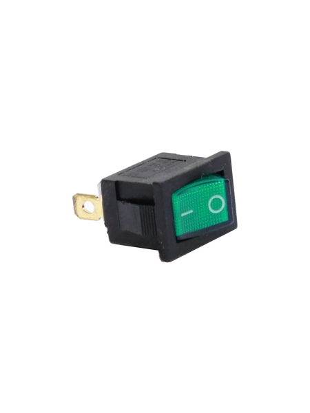 Клавиша Nord-Yada 12V 15А Mini зеленая с подсветкой (3контакта) ON-OFF (2шт в упаковке) 905440