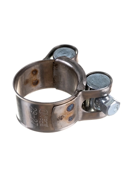 Силовой хомут Nord-Yada Д: 27-29 мм, Ш: 18 мм, Т: 0,6 мм, болт: М5х40, нерж. сталь 902877