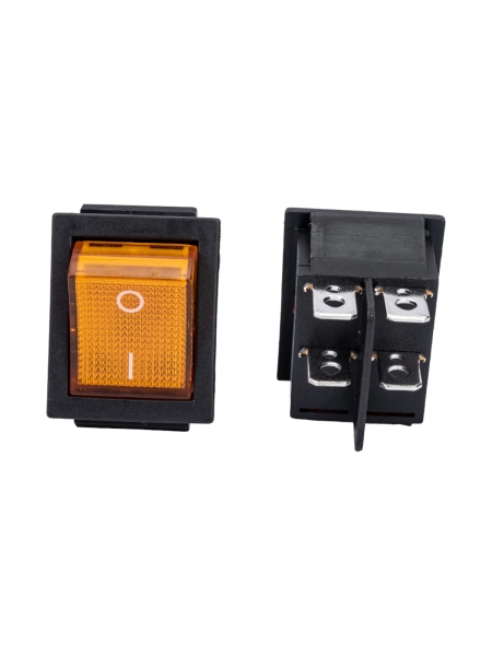 Клавиша Nord-Yada 250V 16А желтая с подсветкой (4контакта) ON-OFF (2шт в упаковке) 905458