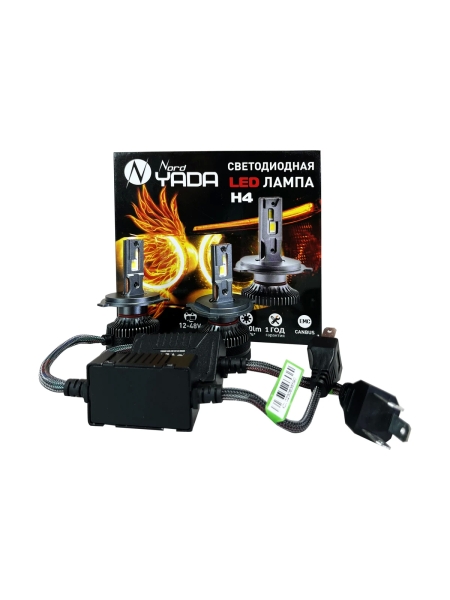 Светодиодная лампа головного света Nord-Yada н4 12-48 60 w, 6000 k, 10000 Лм, canbus 2 шт в комплекте 909385