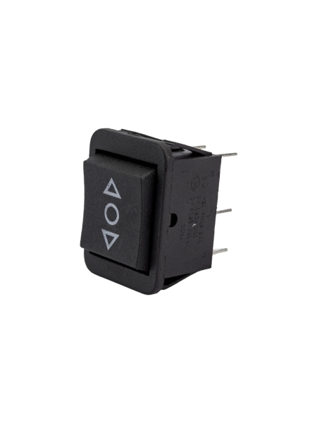 Клавиша Nord-Yada 250V 16А с нейтралью без фиксации черная (6контактов) ON-OFF-ON (2шт в упаковке) 905445