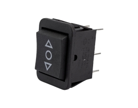 Клавиша Nord-Yada 250V 16А с нейтралью без фиксации черная (6контактов) ON-OFF-ON (2шт в упаковке) 905445