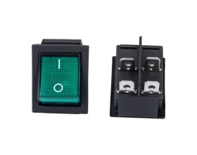 Клавиша Nord-Yada 250V 16А зеленая с подсветкой (4контакта) ON-OFF (2шт в упаковке) 905459
