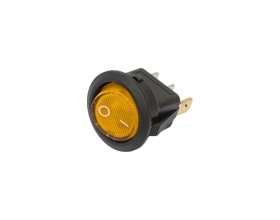 Круглая клавиша Nord-Yada 12V 20А желтая с подсветкой (3 контакта) ON-OFF (2шт в упаковке) 905478