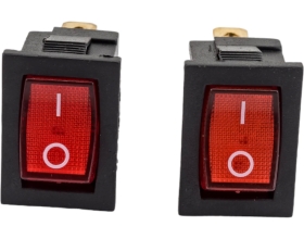 Клавиша Nord-Yada 12V 15А Mini красная с подсветкой (3контакта) ON-OFF (2шт в упаковке) 905441