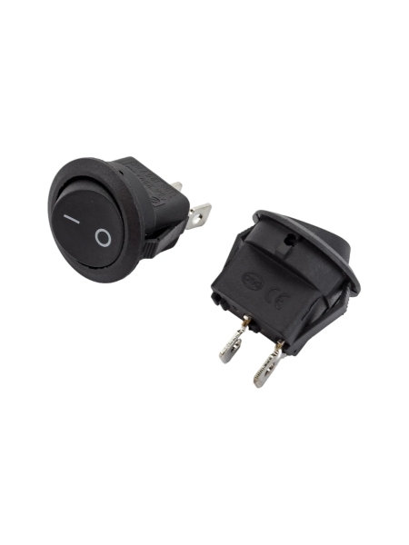 Круглая клавиша Nord-Yada 250V 6А черная (2контакта) ON-OFF (2шт в упаковке) 905484