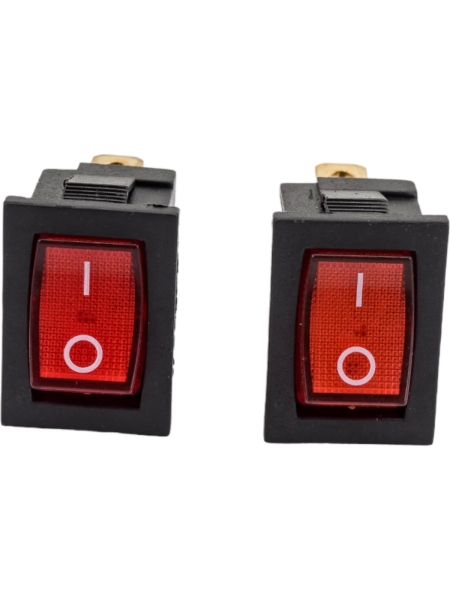 Клавиша Nord-Yada 12V 15А Mini красная с подсветкой (3контакта) ON-OFF (2шт в упаковке) 905441