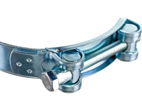 Силовой хомут Nord-Yada Д: 104-112 мм, Ш: 24 мм, Т: 1,5 мм, болт: М8х75, оцинкованная сталь 906005