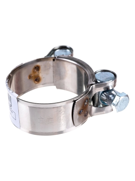 Силовой хомут Nord-Yada Д: 40-43 мм, Ш: 20 мм, Т: 0,6 мм, болт: М6х50, нерж. сталь 902881