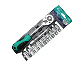 Набор торцевых головок Nord-Yada 1/2" 12 пр. 10-15,17,19-24 c трещоткой 45 зуб. и удл. холдер ТМ NORD 904486