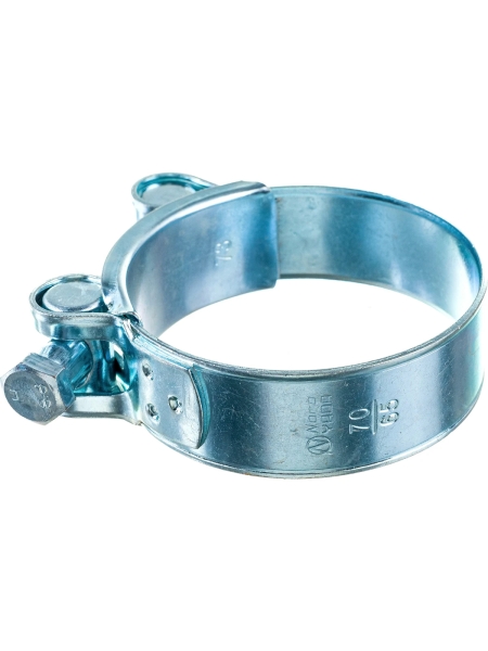 Силовой хомут Nord-Yada Д: 65-70 мм, Ш: 22 мм, Т: 1,2 мм, болт: М6х55, оцинкованная сталь 905998