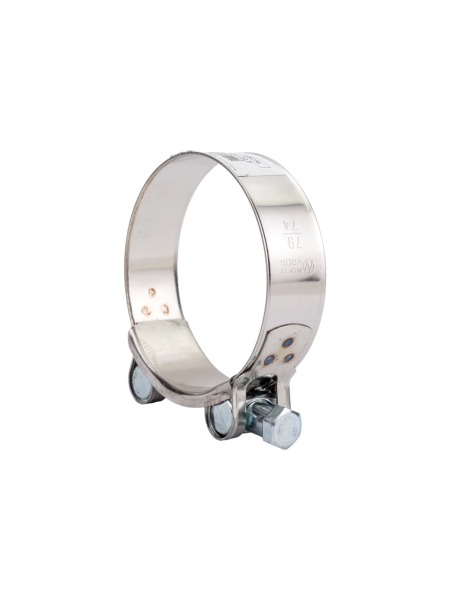 Силовой хомут Nord-Yada Д: 74-79 мм, Ш: 24 мм, Т: 0,8 мм, болт: М8х75, нерж. сталь 902891