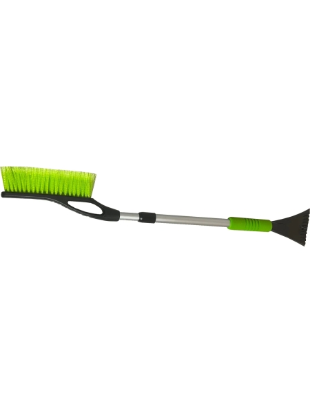 Щетка-сметка Nord-Yada с мягкой ручкой и скребком, 113 см телескопическая ручка, распушенная щетина 908336