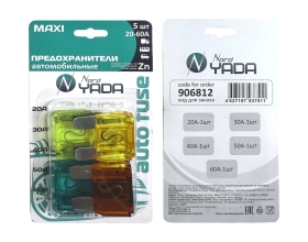Предохранитель Nord-Yada MAXI набор 5 шт в блистере (20,30,40,50,60A) (сплав Zn) 906812