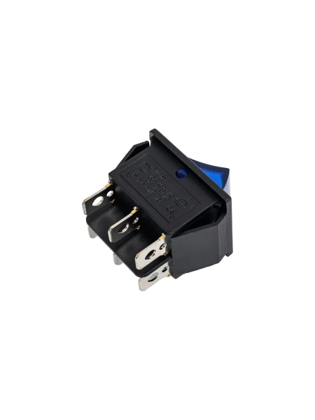 Клавиша Nord-Yada 250V 15А синяя с подсветкой (6контактов) ON-OFF (2шт в упаковке) 905457