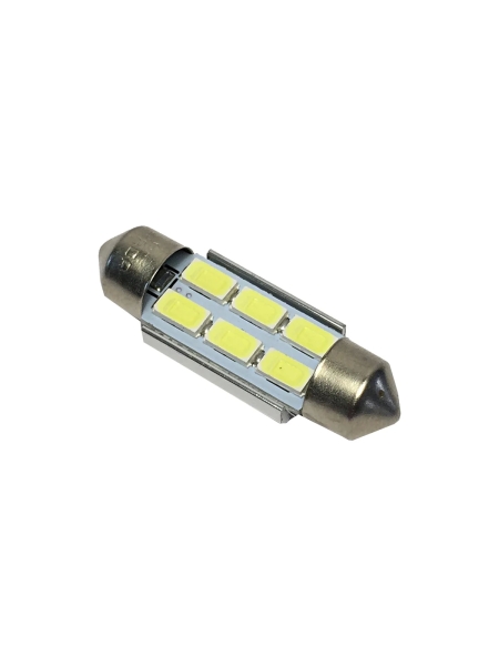 Светодиод Nord-Yada 12V T11x36-S8.5 (6SMD size 5730) (CANBUS c рад-ром) C5W 1.92W 72lm белый 2 шт. 904603