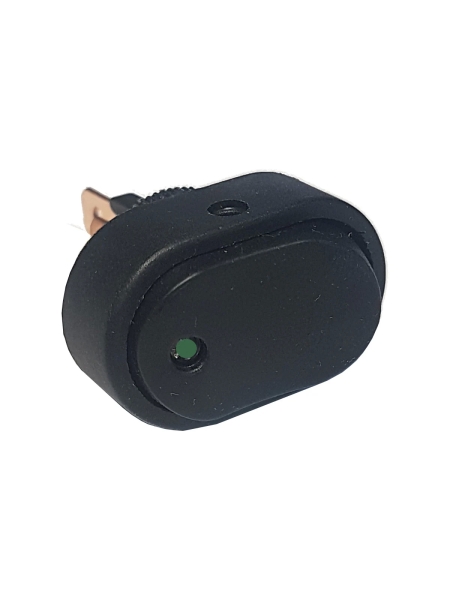 Овальная клавиша Nord-Yada 12V 20А с зеленой LED подсветкой (3контакта) ON-OFF (2шт в упаковке) 905931